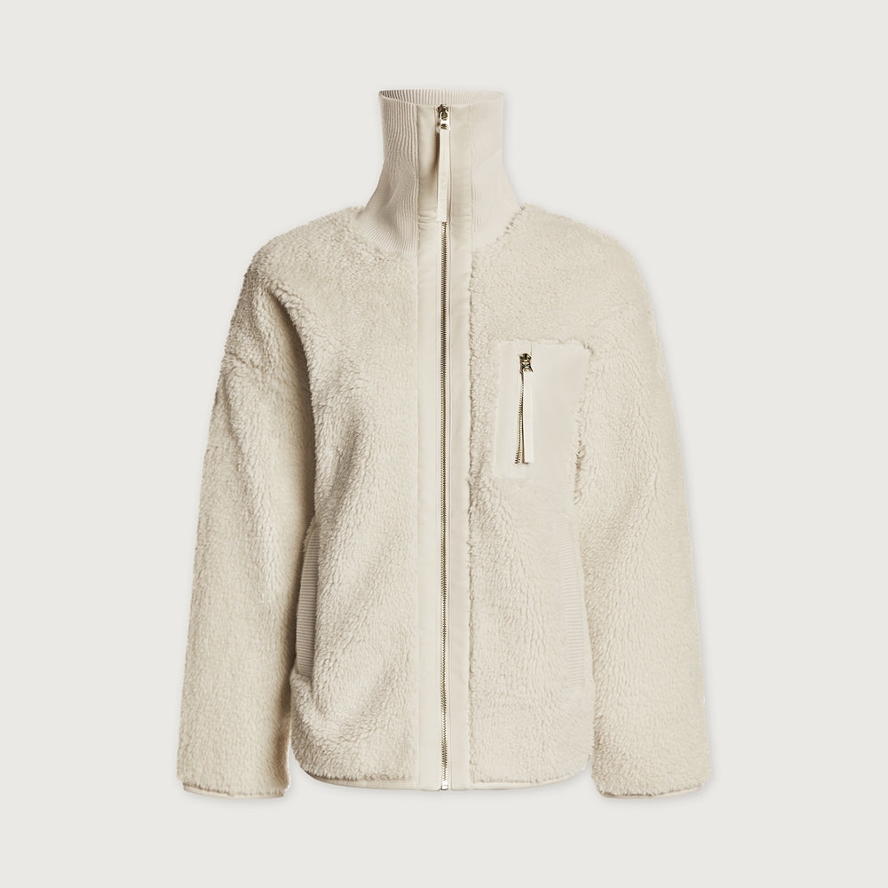 Women's Cream Sherpa Jacket - Picture 2 of 8